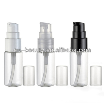 15ml cosmetic use PET transparent face cream bottle with pump and cap